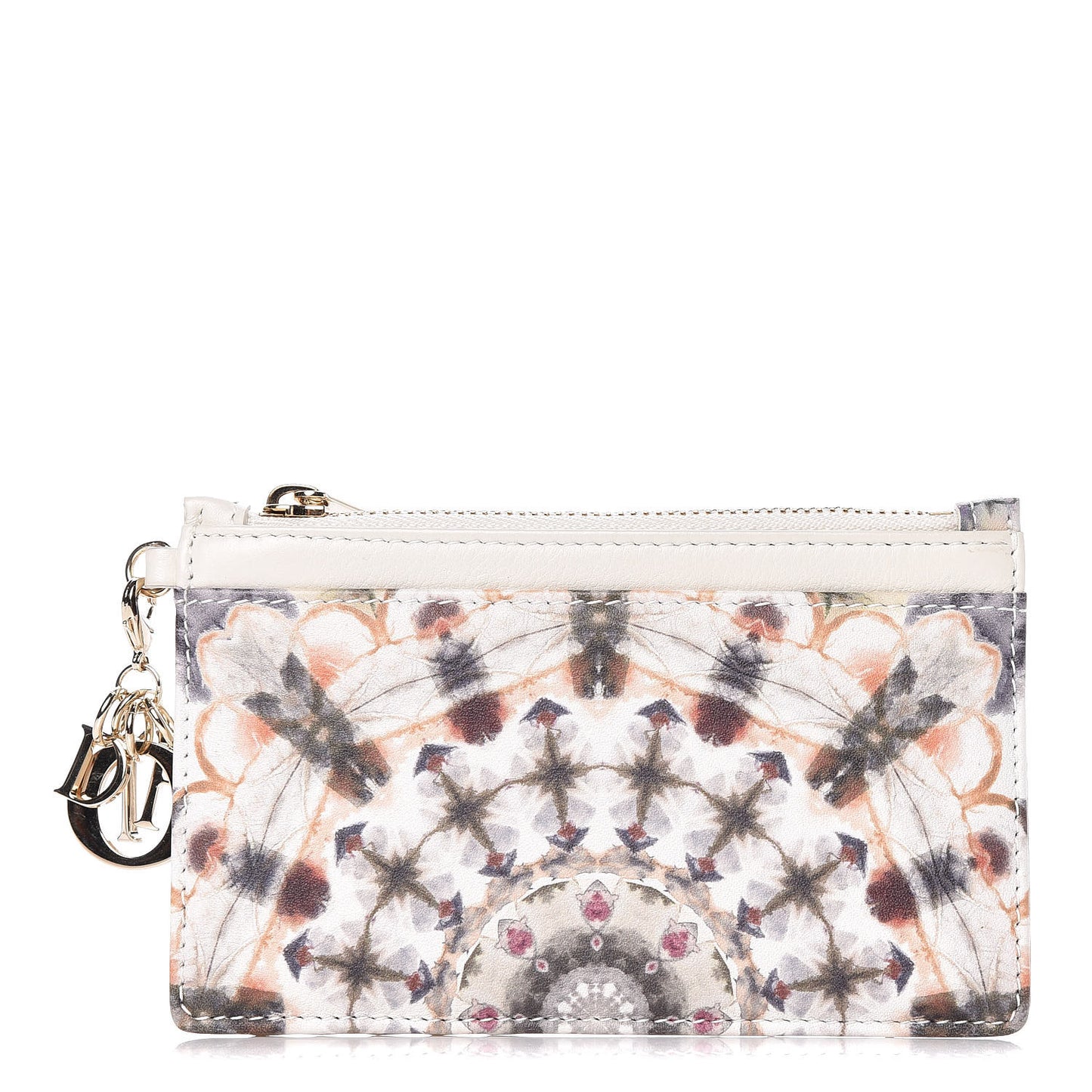 Calfskin Printed KaleiDiorscopic Card Holder Multicolor