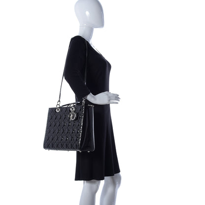 Christian Dior Patent Cannage Large Lady Dior Black 2 of 10