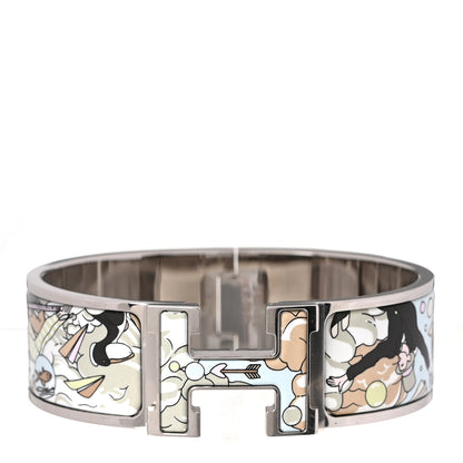 Hermes Enamel Printed Wide Dans Les Nuages Clic Clac H Bracelet PM Songe Pastel 1 of 4