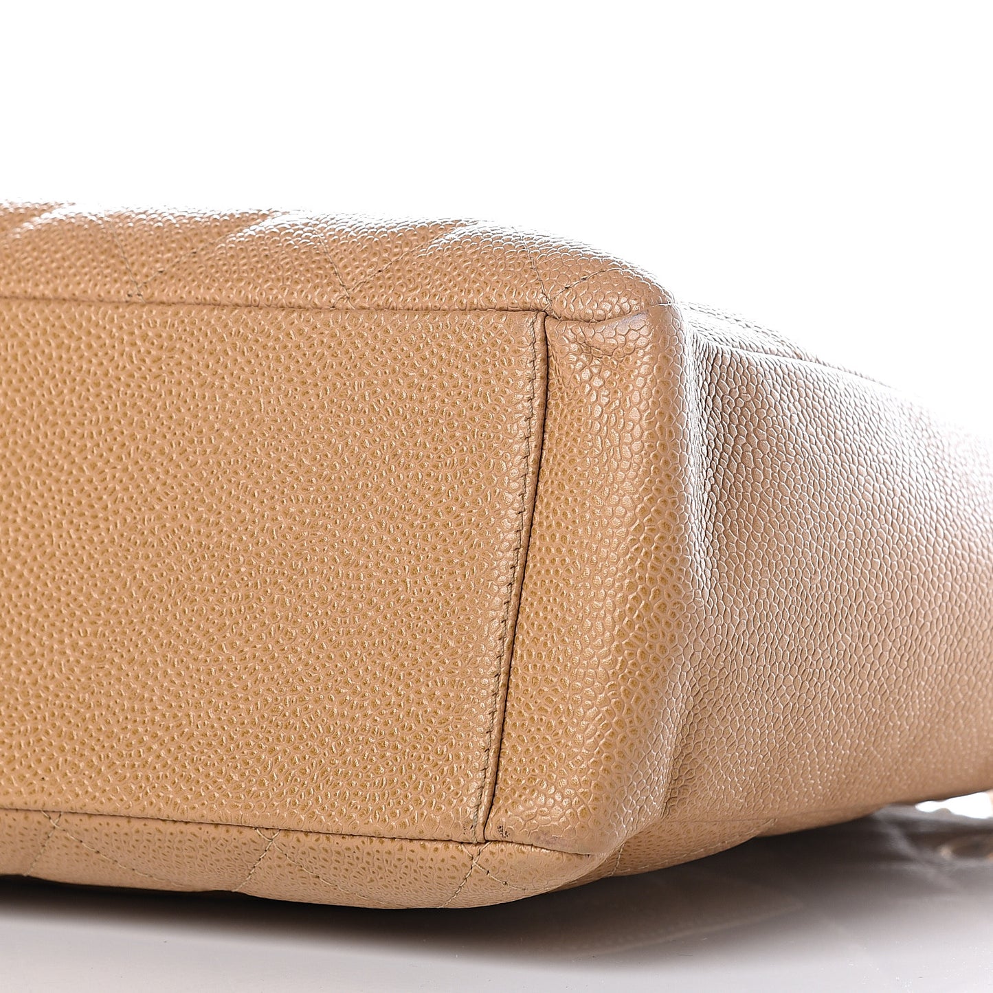 Caviar Quilted Petit Shopping Tote PST Beige