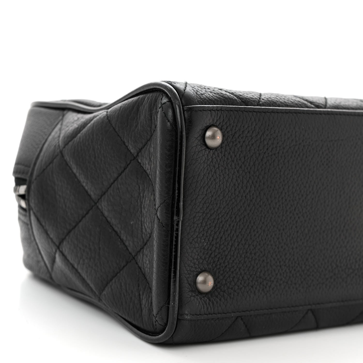 Chanel Caviar Patent Quilted Bowler Black 9 of 11