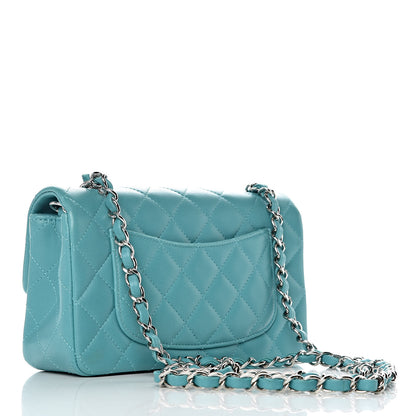 Chanel Lambskin Quilted Mini Rectangular Flap Turquoise 3 of 10