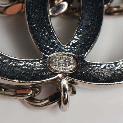 Chanel Enamel CC Ceinture Fantai Adjustable Belt Silver Black 4 of 7