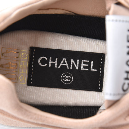 Chanel Suede Goatskin CC Sneakers 38 Light Pink 6 of 9