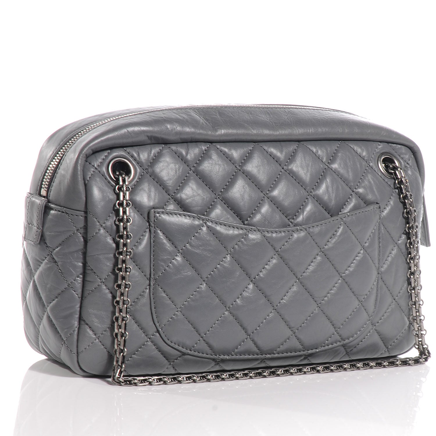 Chanel Aged Calfskin Reissue Medium Camera Case Gray 3 of 7