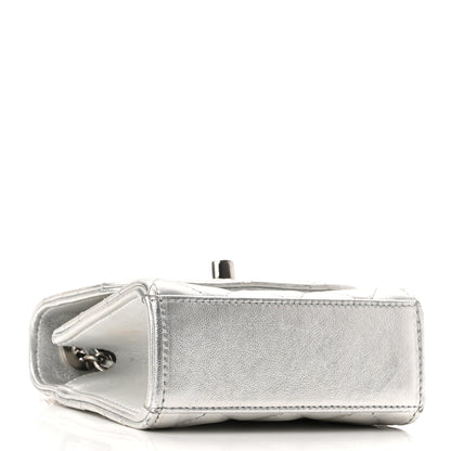 Chanel Metallic Lambskin Quilted Mini Trendy CC Clutch With Chain Silver 4 of 11