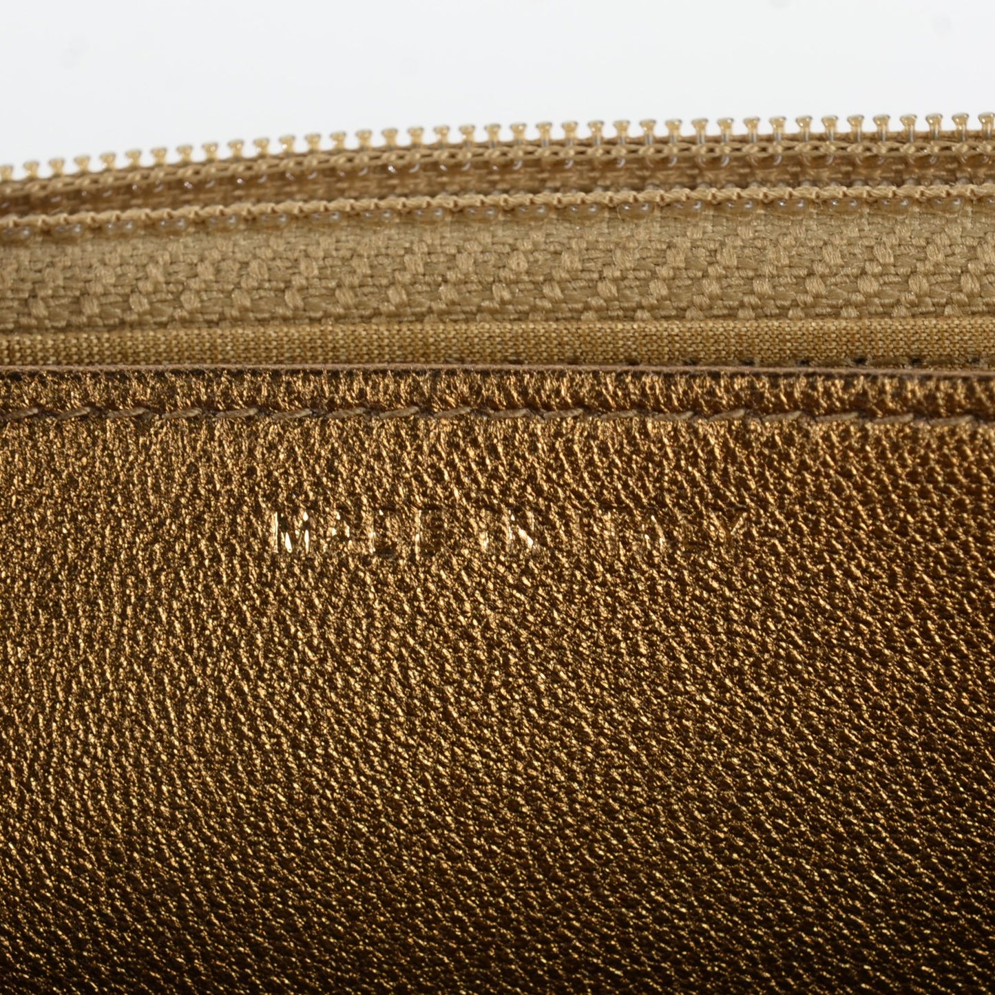 Metallic Lambskin Quilted Diamond CC Wallet On Chain WOC Bronze