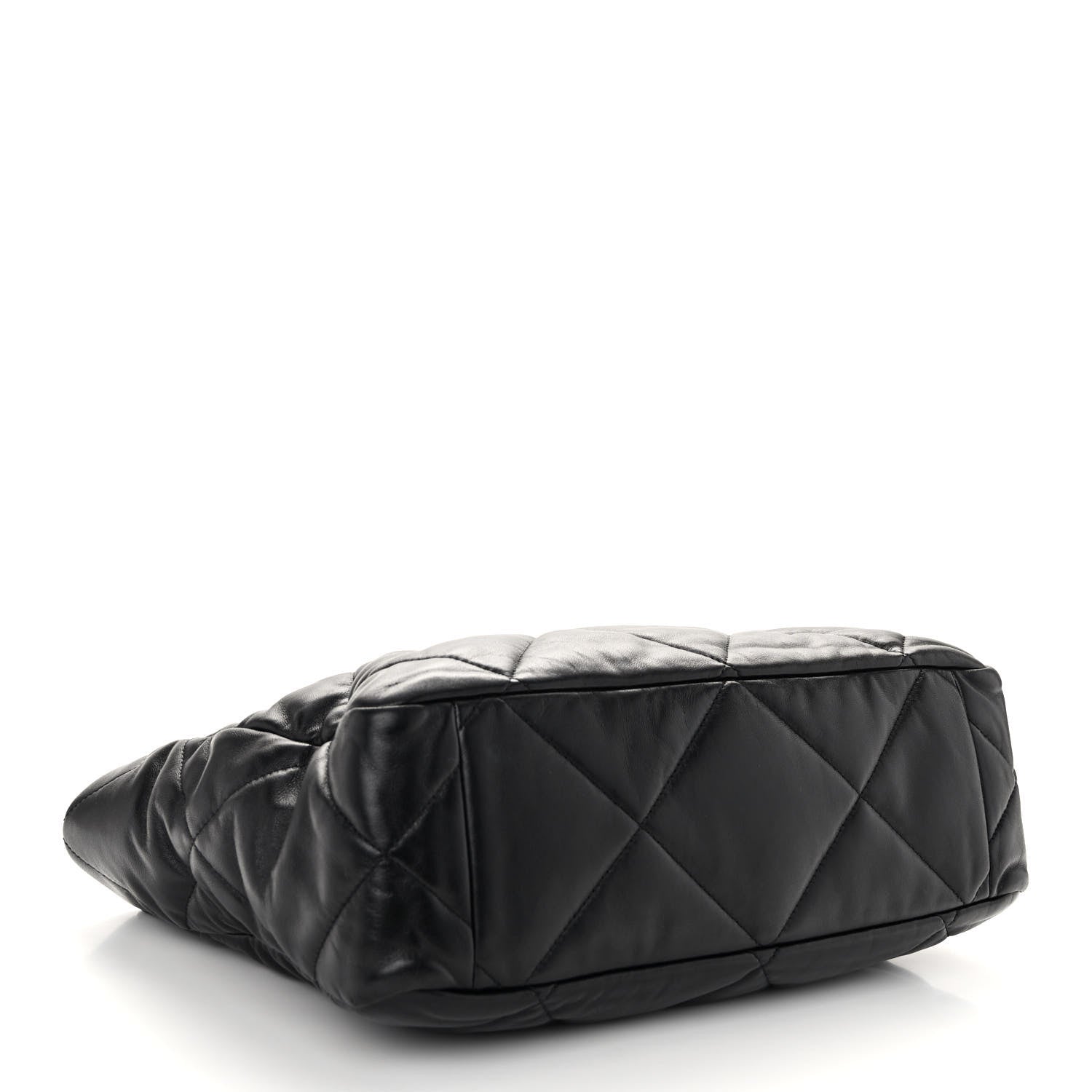 Chanel Lambskin Quilted Chanel 19 East West Shopping Bag Black 4 of 10