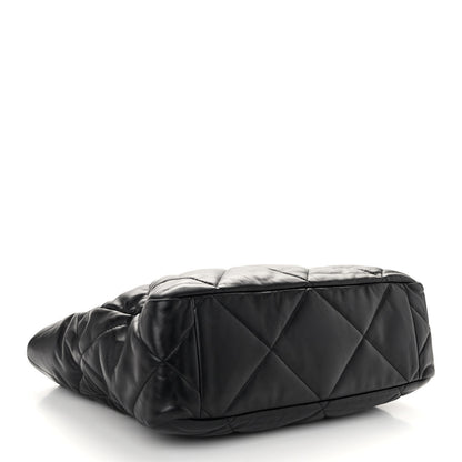 Chanel Lambskin Quilted Chanel 19 East West Shopping Bag Black 4 of 10