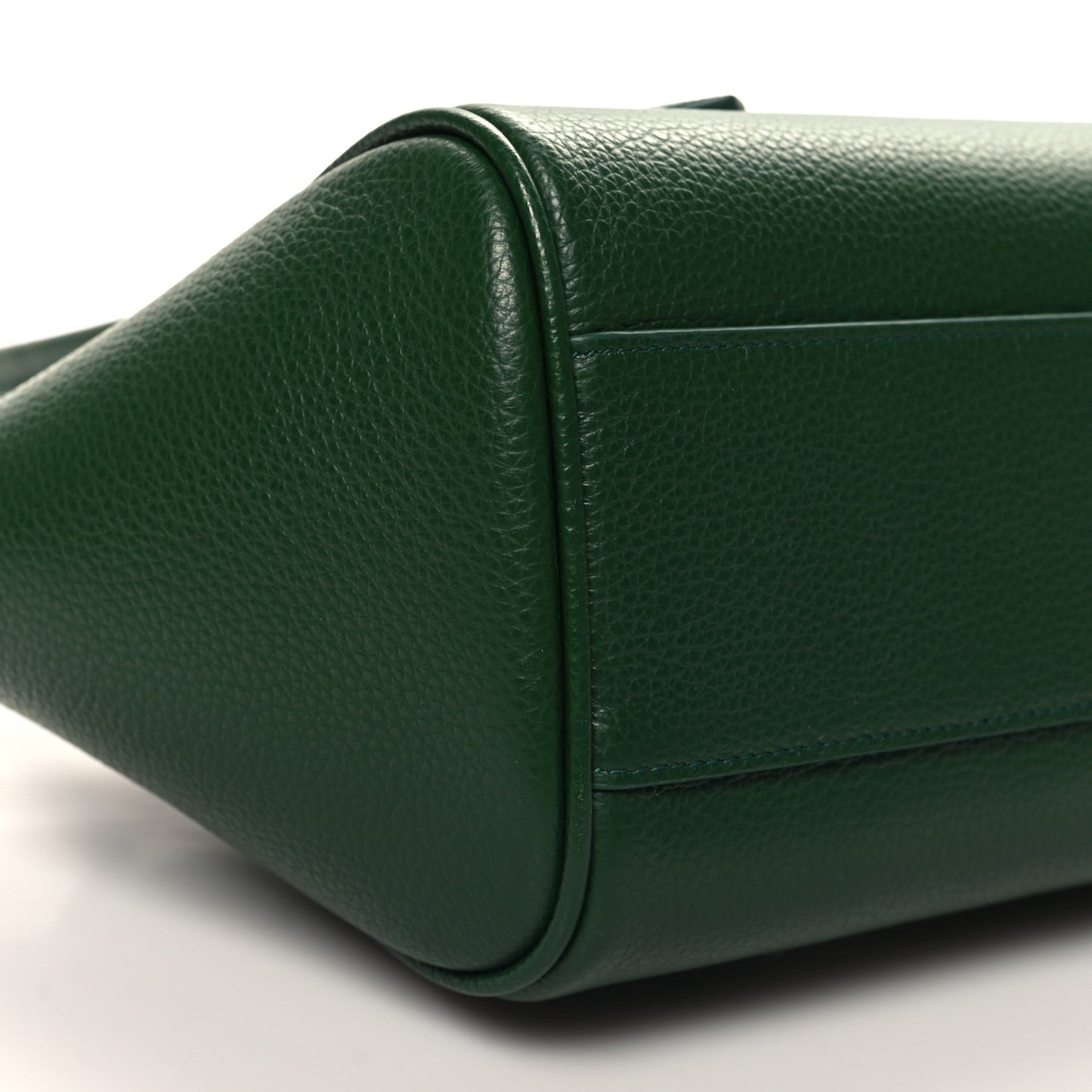 Hammered Calfskin Small Firenze East West Tote Bag Forest Green