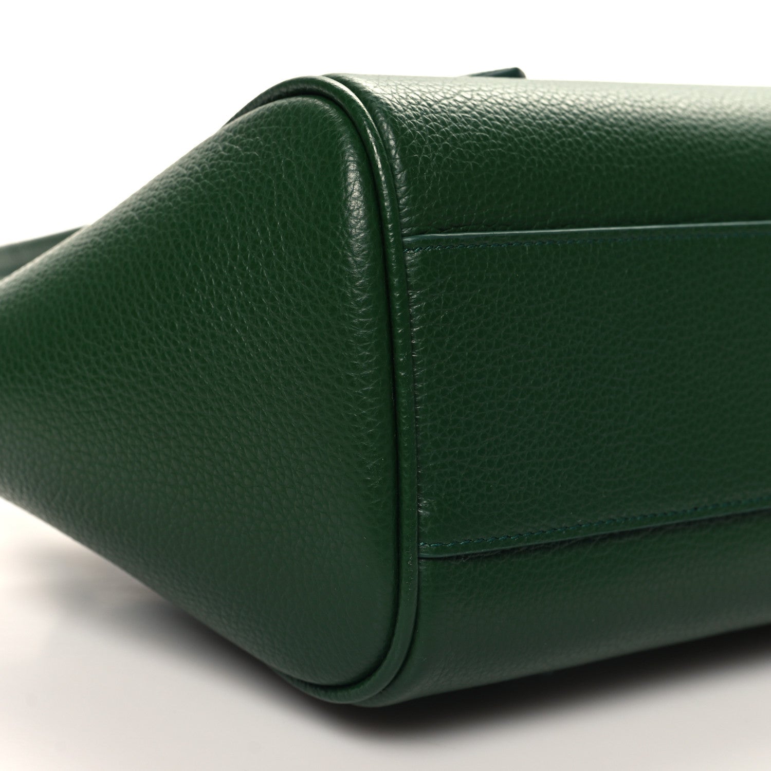 Salvatore Ferragamo Hammered Calfskin Small Firenze East West Tote Bag Forest Green 9 of 10