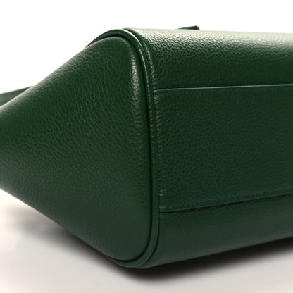 Salvatore Ferragamo Hammered Calfskin Small Firenze East West Tote Bag Forest Green 9 of 10