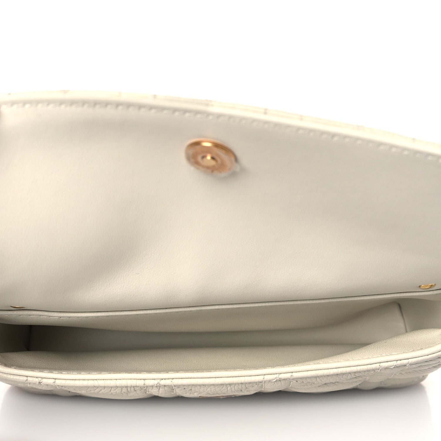 Christian Dior Supple Calfskin Cannage Caro Pouch with Chain Latte 5 of 9