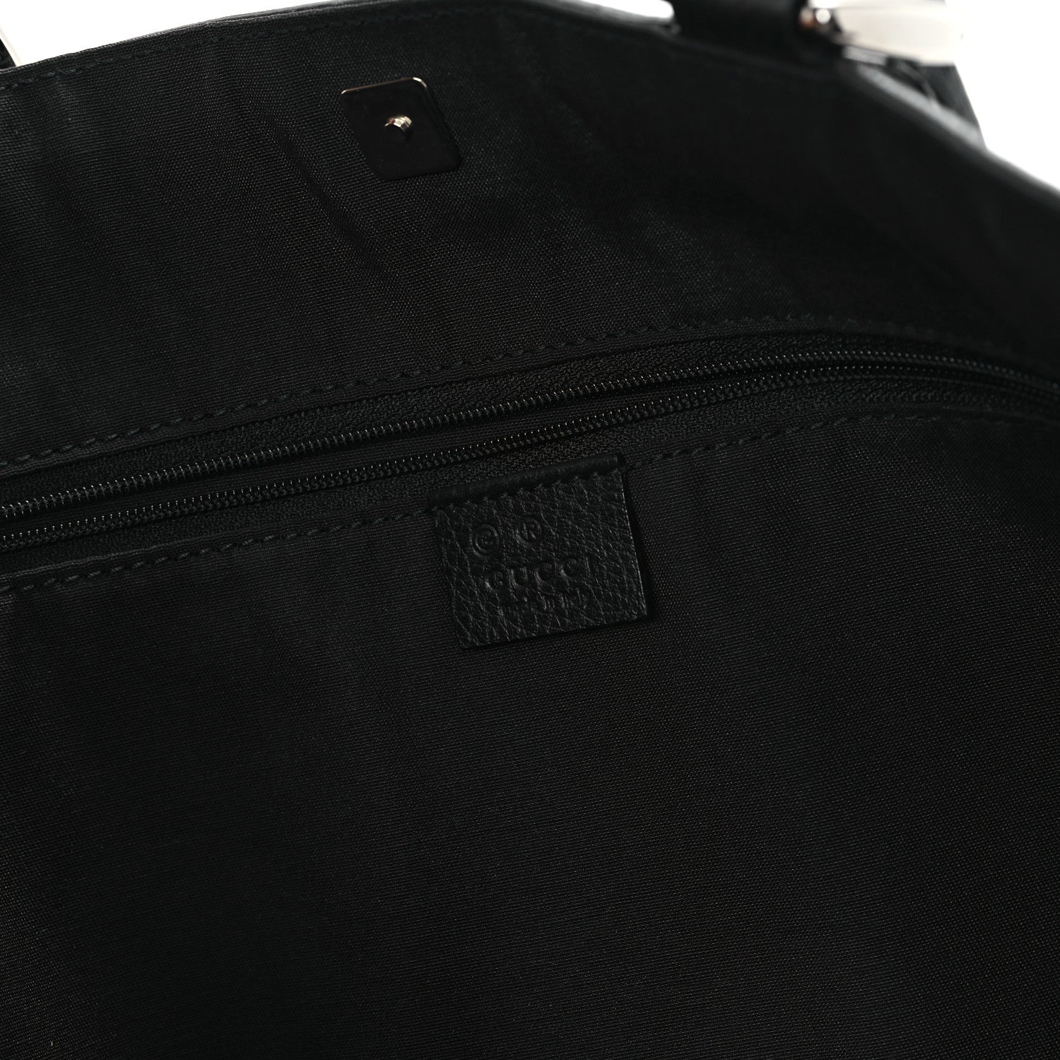 Gucci Denim Monogram Large Abbey Tote Black 6 of 10