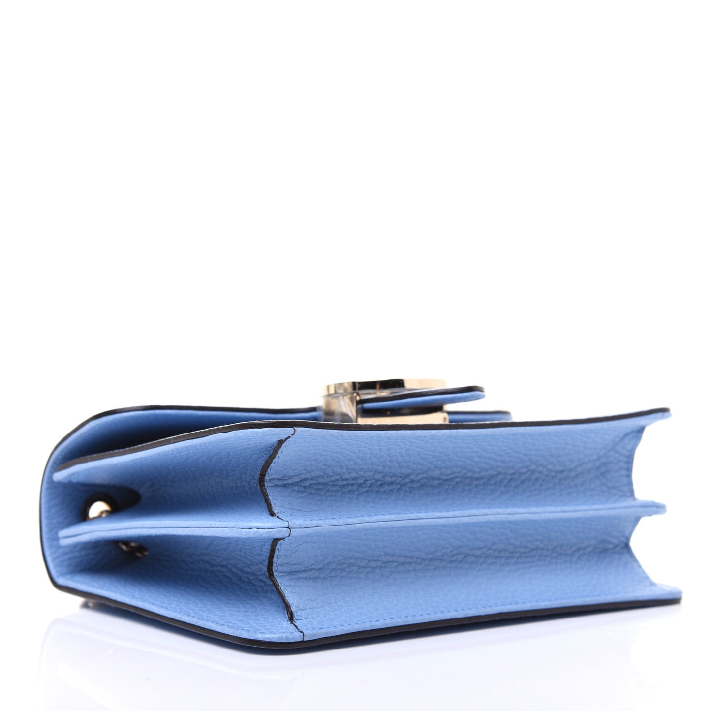 Dollar Calfskin Small Interlocking G Shoulder Bag Mineral Blue
