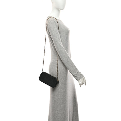 Chanel Lurex Straw Small Deauville Clutch With Chain Blue 2 of 14