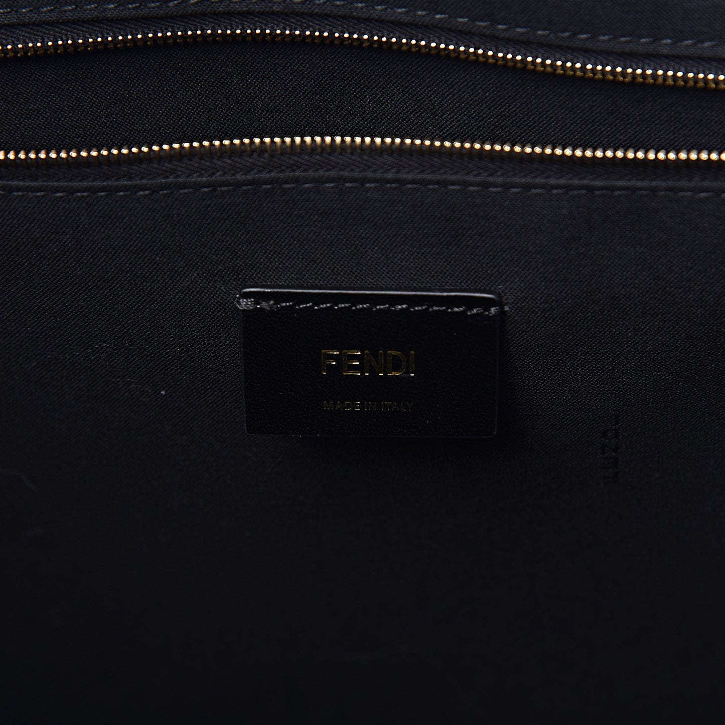 Fabric Jacquard Cuoio Roma FF Metallic Thread Karligraphy Tote Gold Black