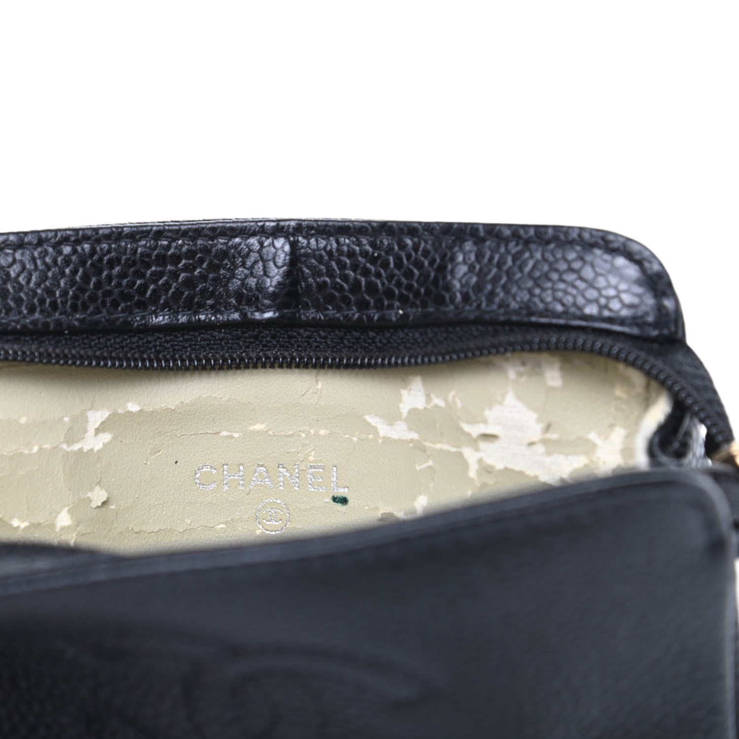 Chanel Caviar Timeless CC Cosmetic Pouch Black 6 of 7