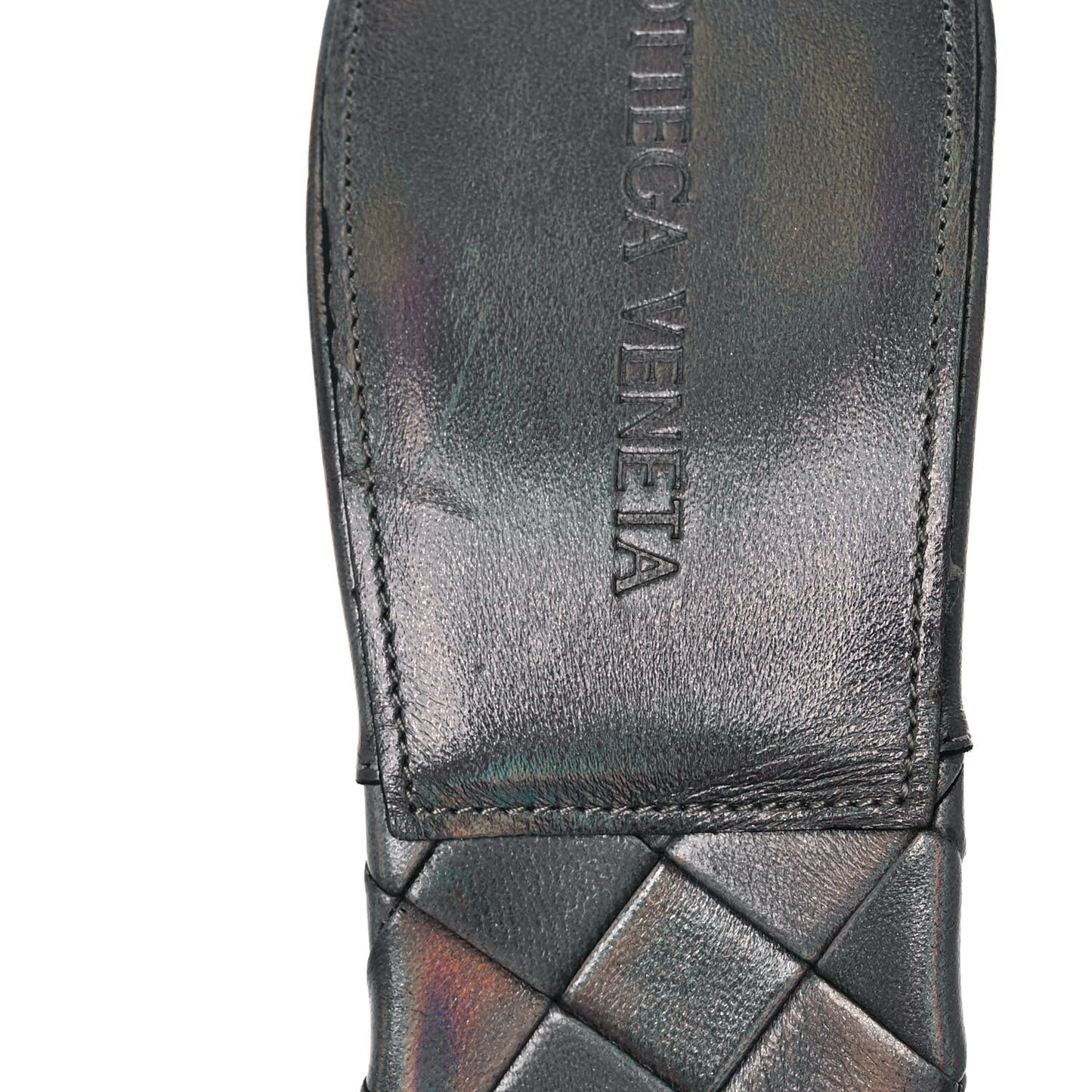 Laser Nappa Maxi Intrecciato Lido 90mm Mule Sandals 39 Oyster