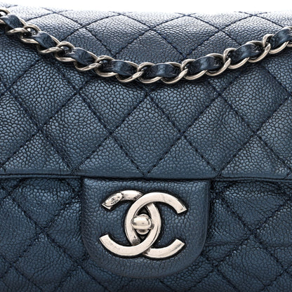 Chanel Iridescent Caviar Quilted Jumbo Easy Flap Dark Blue 8 of 10