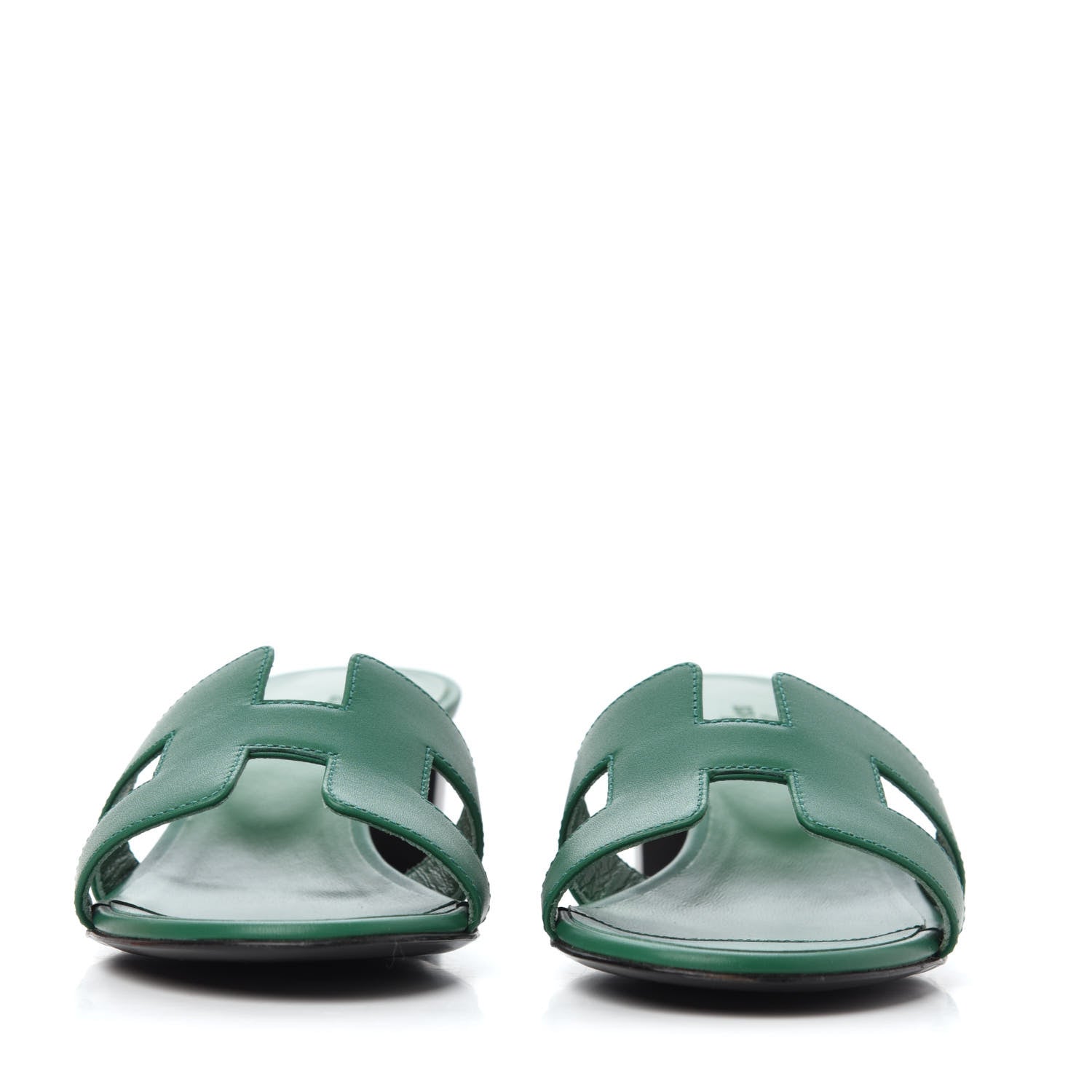 Hermes Calfskin Oasis Sandals 37 Vert Emeraude 4 of 18