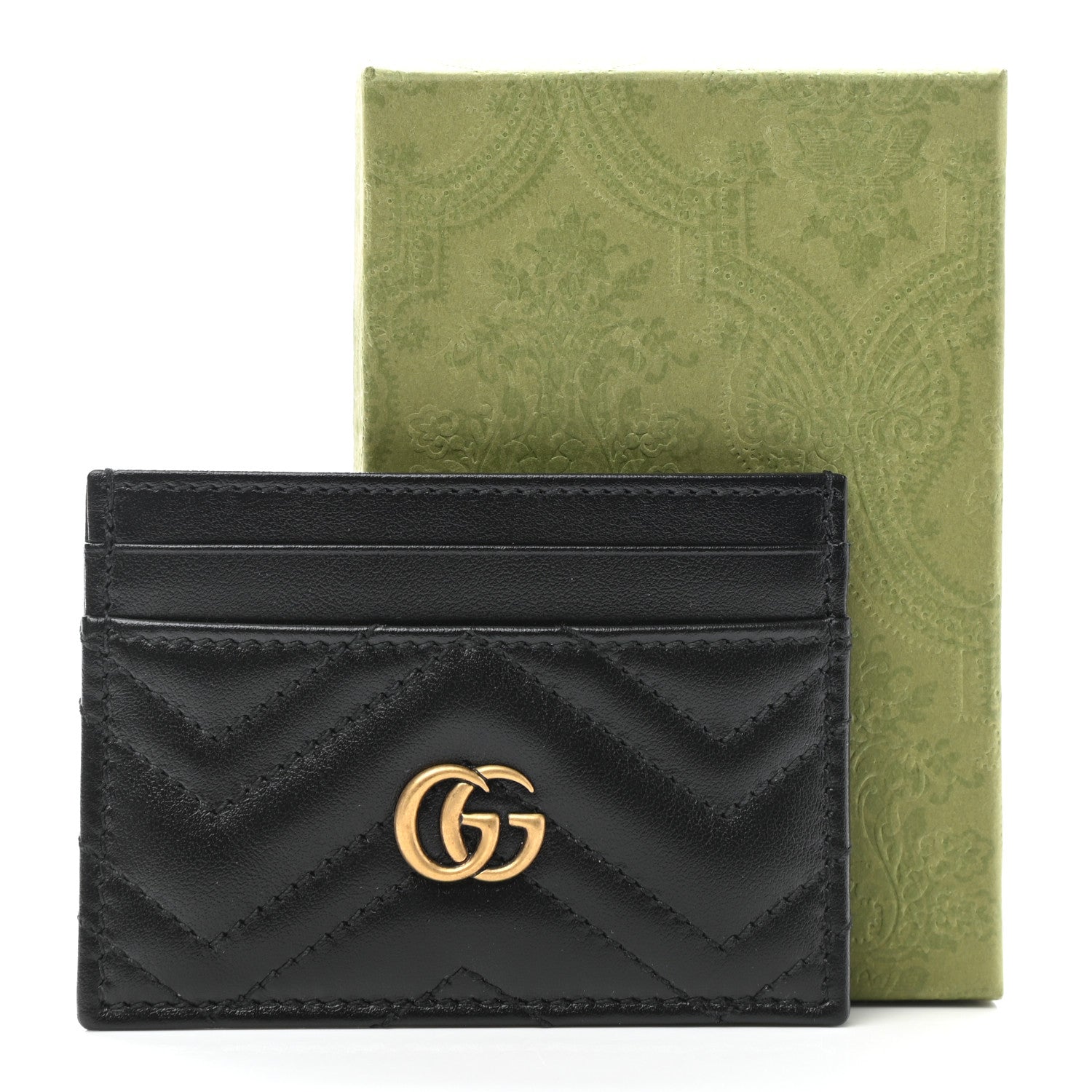 Gucci Calfskin Matelasse GG Marmont Card Holder Black 7 of 7
