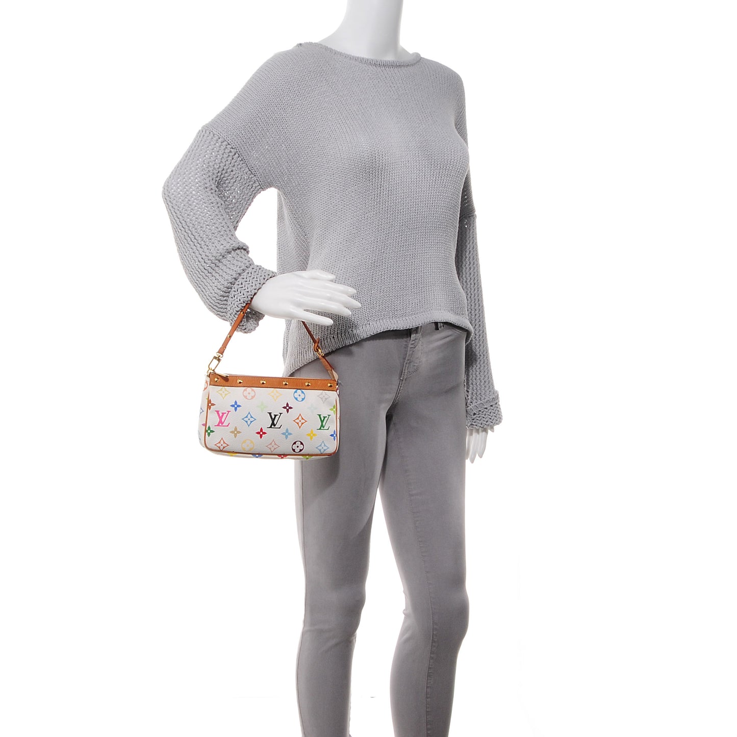Monogram Multicolor Pochette Accessories White
