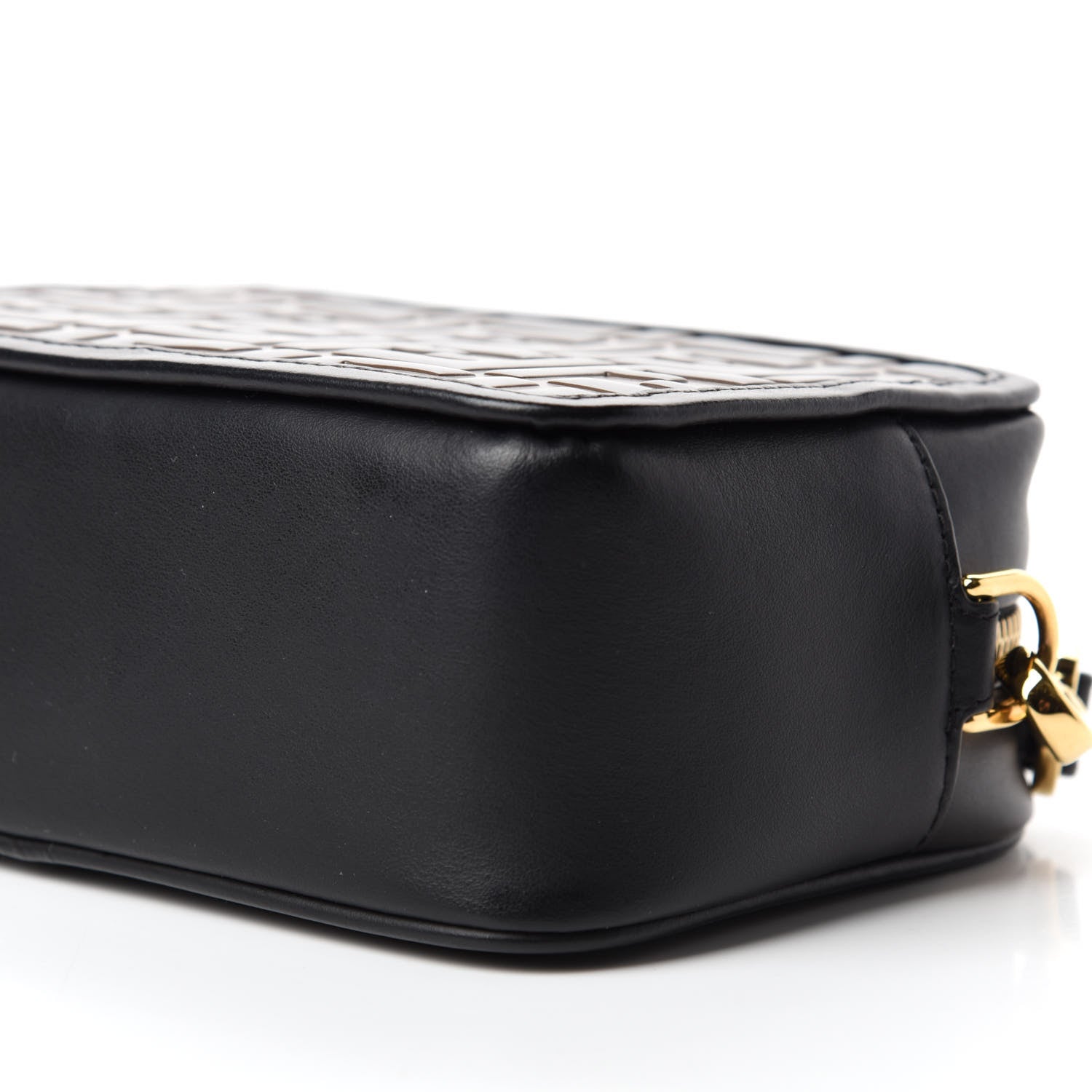 Fendi Vitello Century Bi-Color FF 1974 Embossed Mini Camera Case Maya Black 7 of 11