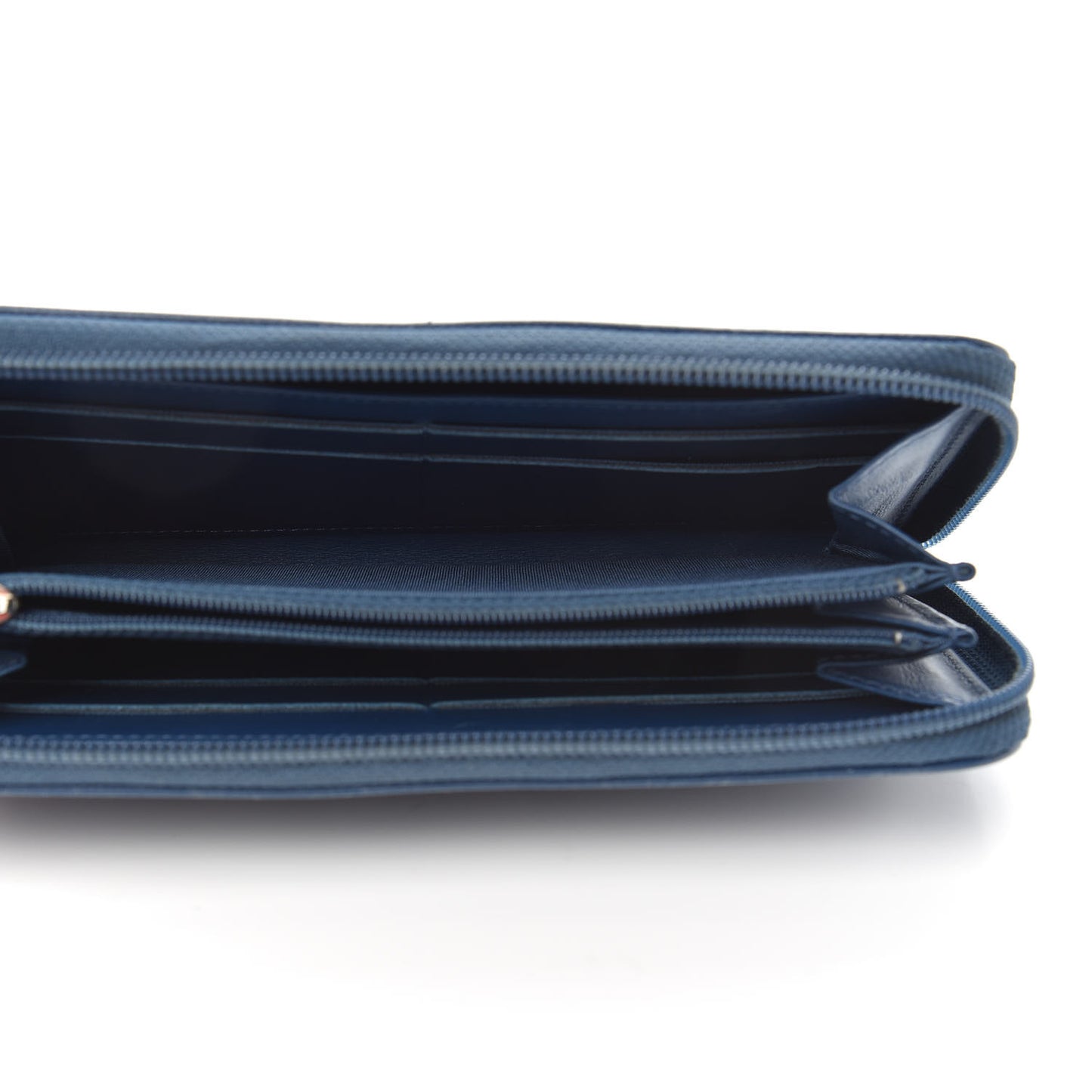 Caviar Large CC Timeless Zip Around Wallet Dark Blue
