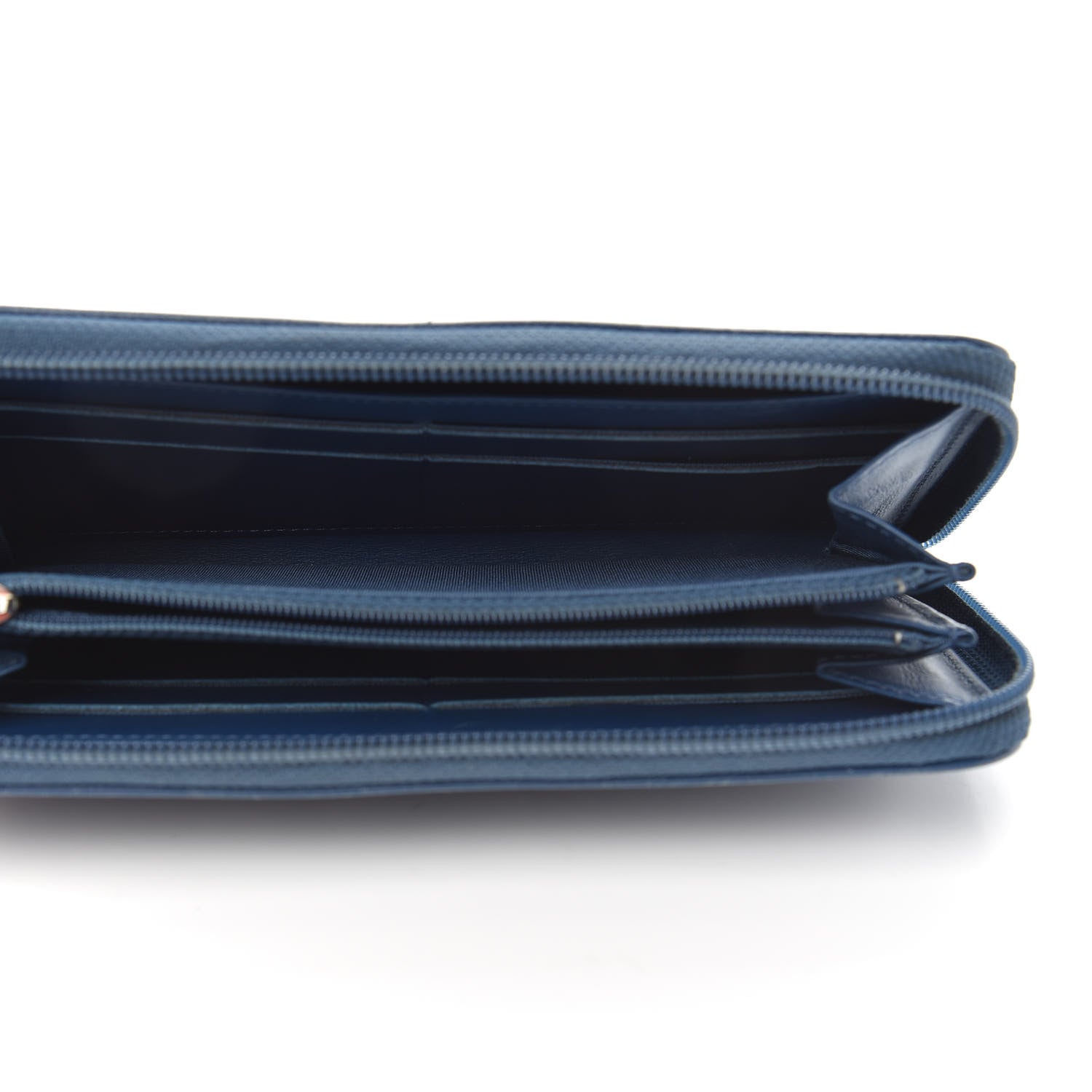 Chanel Caviar Large CC Timeless Zip Around Wallet Dark Blue 5 of 14