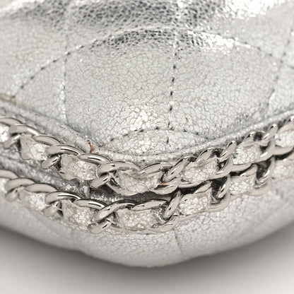 Chanel Metallic Lambskin Small Chain Around Clutch Silver 9 of 12