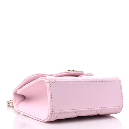 Chanel Lambskin Quilted Top Handle Clutch With Chain Light Pink 4 of 12