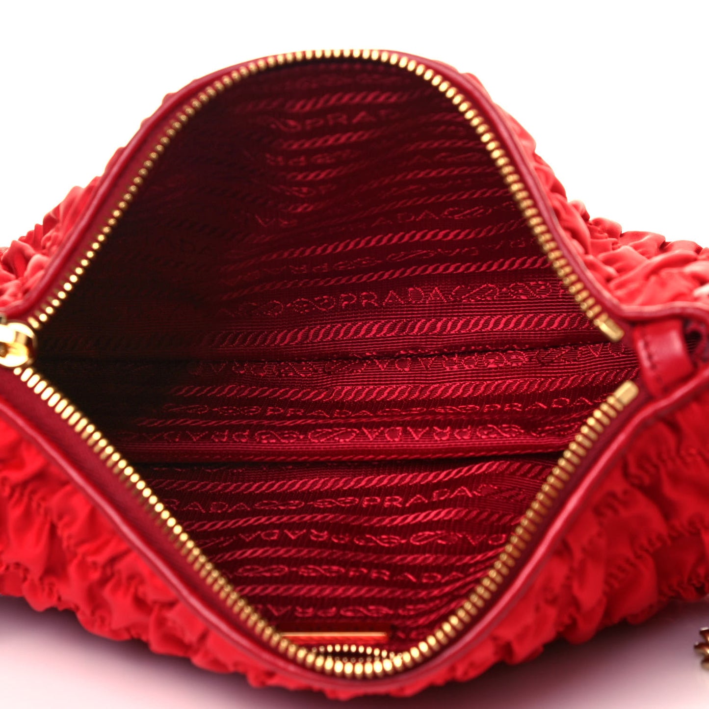 Tessuto Nylon Gaufre Shoulder Bag Rosso
