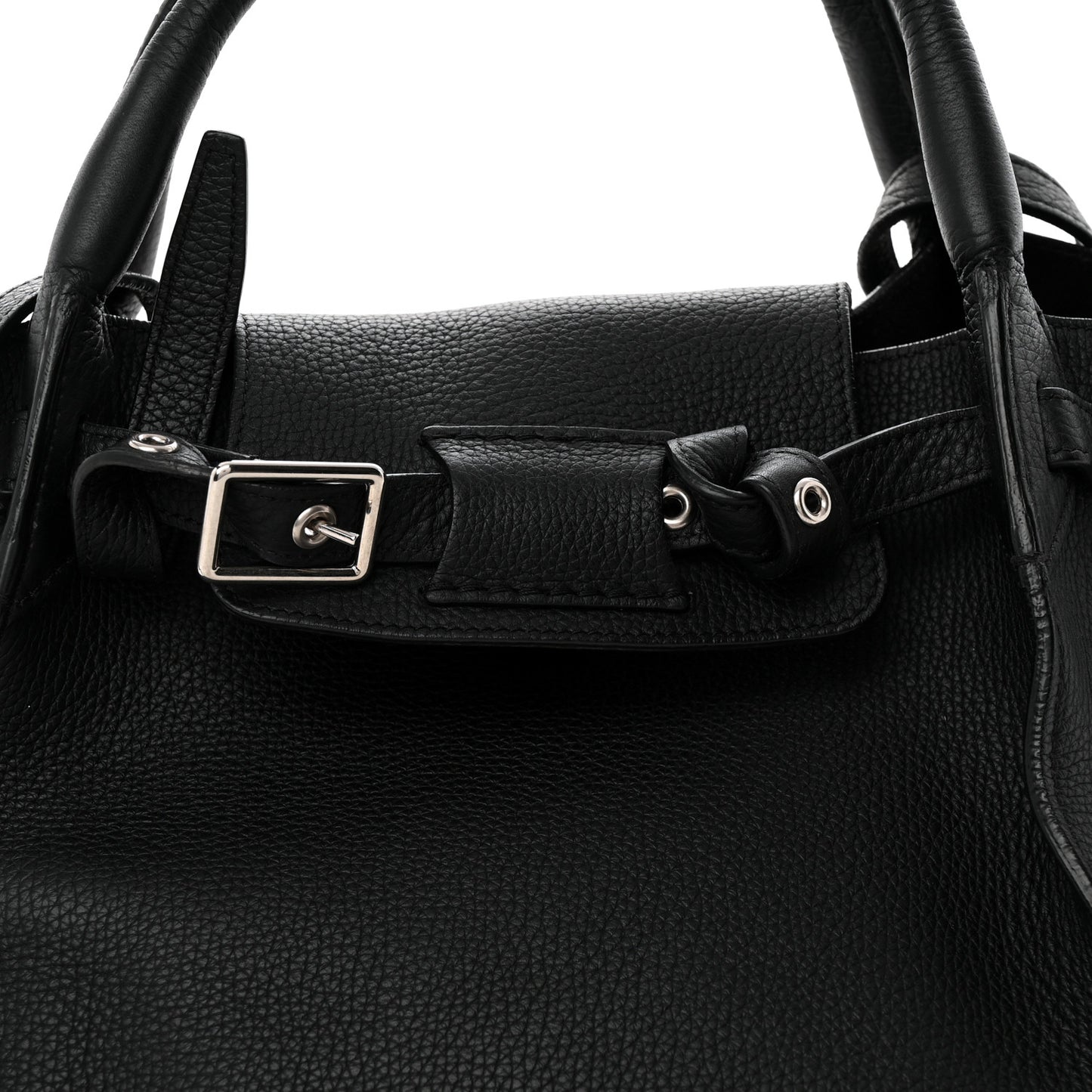 Supple Grained Calfskin Small Big Bag Black
