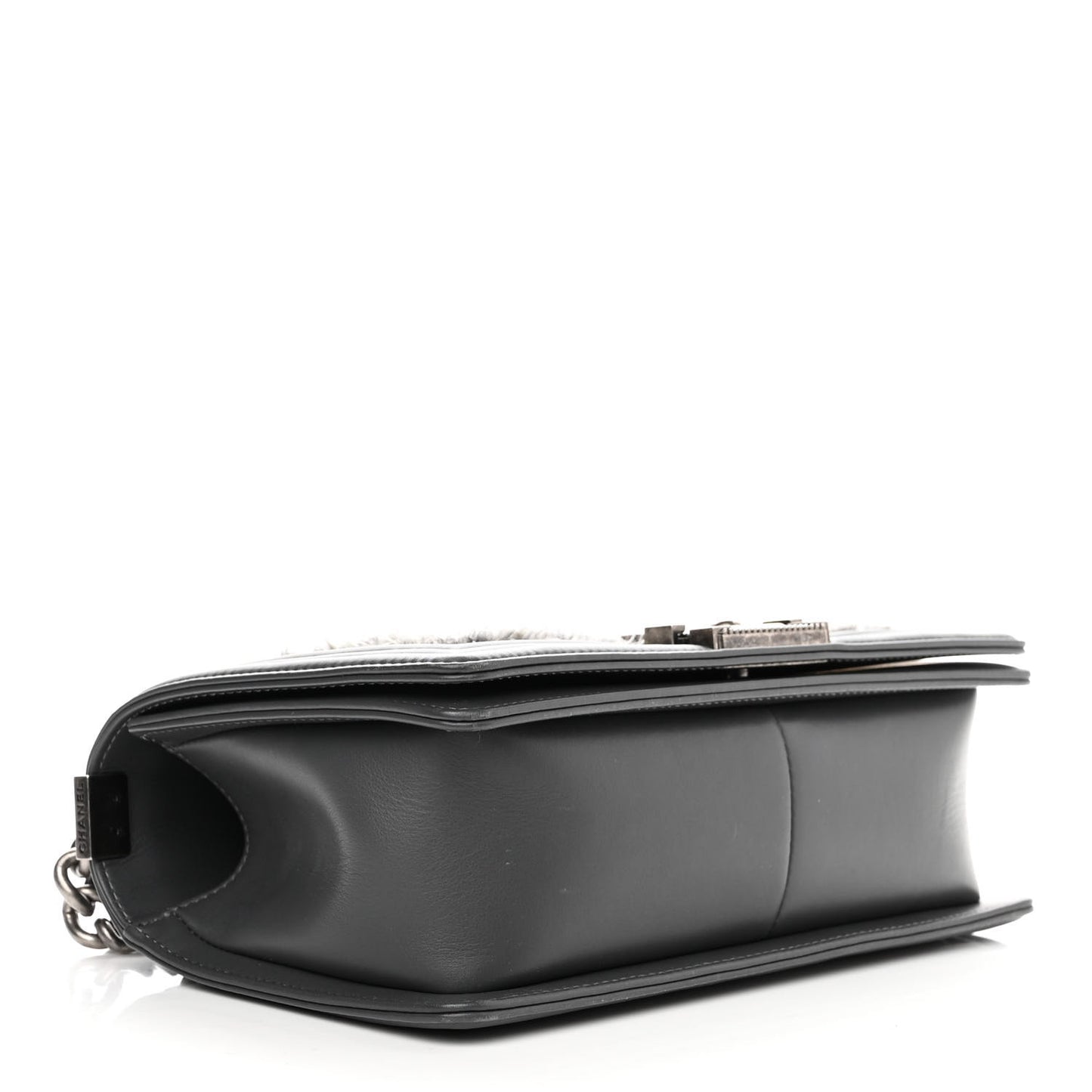 Tweed Calfskin Medium Boy Flap Grey