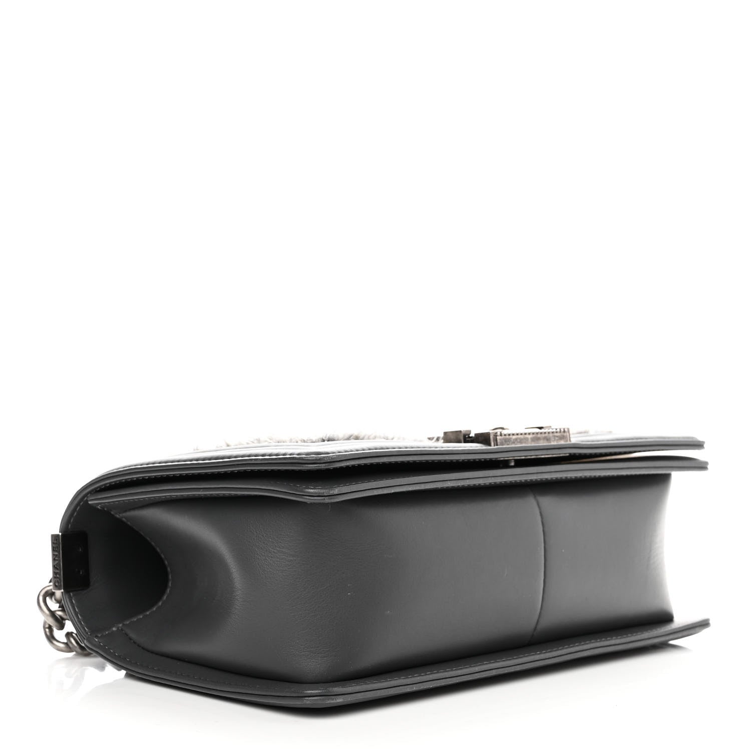 Chanel Tweed Calfskin Medium Boy Flap Grey 4 of 10