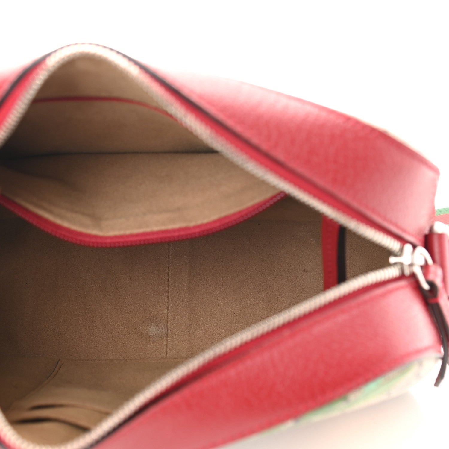 Gucci GG Supreme Monogram Tian Web Camera Bag Beige Multicolor Red 5 of 10