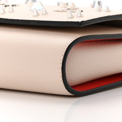 Christian Louboutin Grained Calfskin Spikes Loubinthesky Paloma Clutch Leche 11 of 15