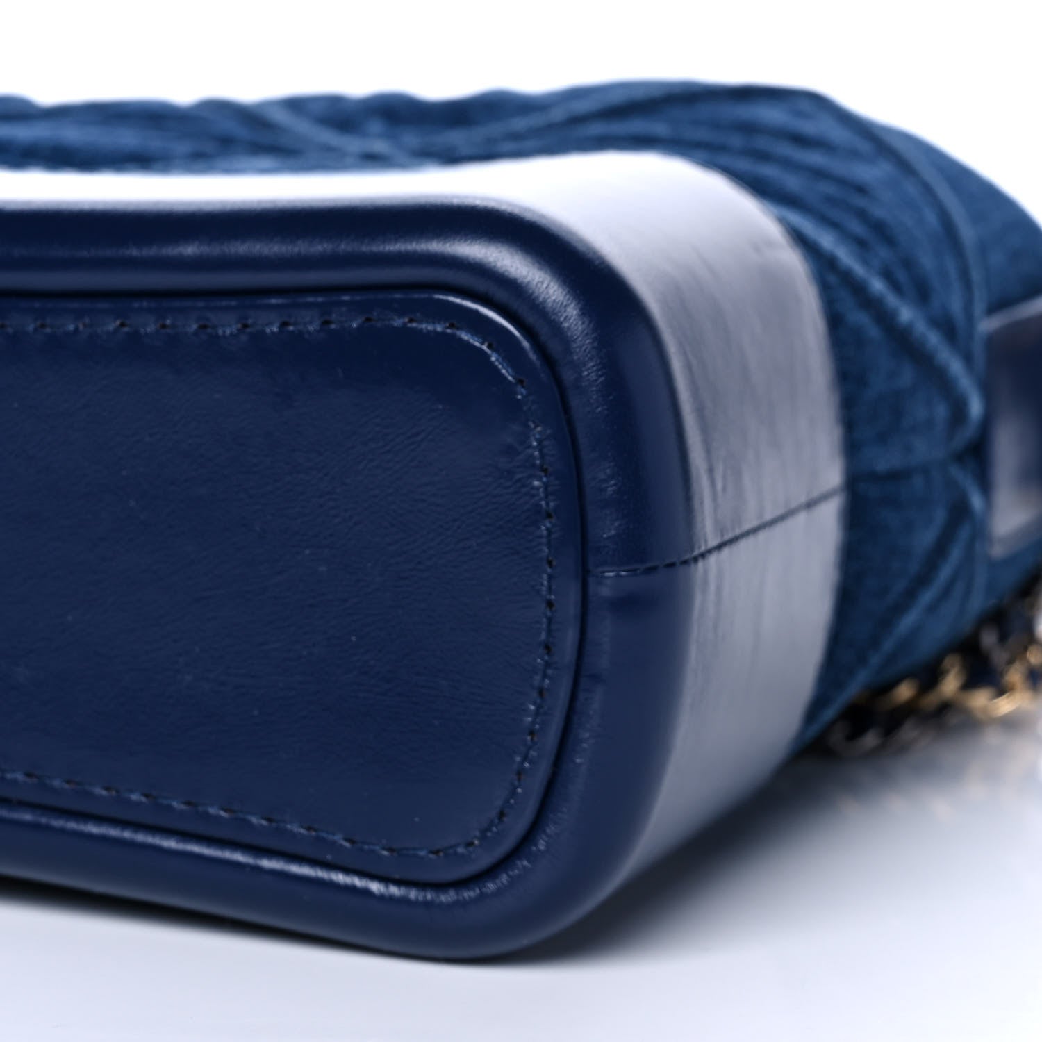 Chanel Denim Calfskin Quilted Small Gabrielle Logo Hobo Blue 10 of 12