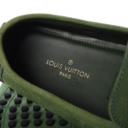 Louis Vuitton Mens Suede Hockenheim Moccasin Loafers 8 Green 6 of 7