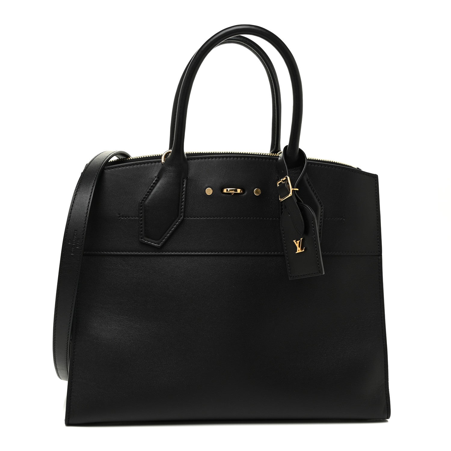 Louis Vuitton Calfskin City Steamer MM Black 1 of 13