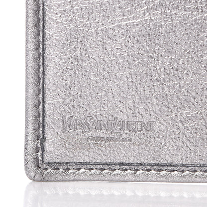 Saint Laurent Metallic Grained Calfskin Y-Mail French Wallet Silver 7 of 10