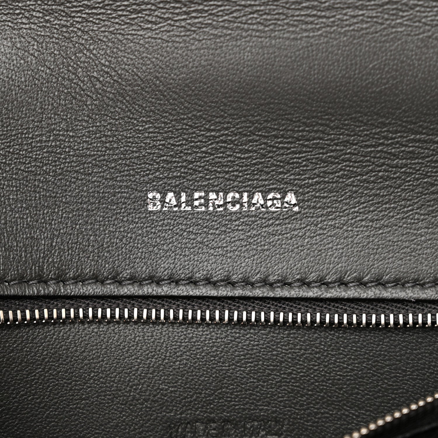 Balenciaga Shiny Calfskin Crocodile Embossed Small Hourglass Top Handle Bag Dark Grey 7 of 14