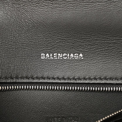 Balenciaga Shiny Calfskin Crocodile Embossed Small Hourglass Top Handle Bag Dark Grey 7 of 14