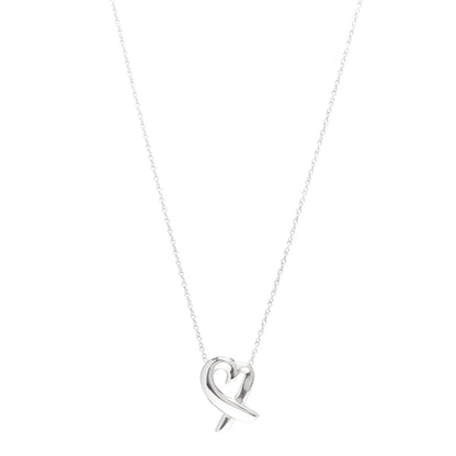 Tiffany Sterling Silver Small Paloma Picasso Loving Heart Pendant Necklace 1 of 4