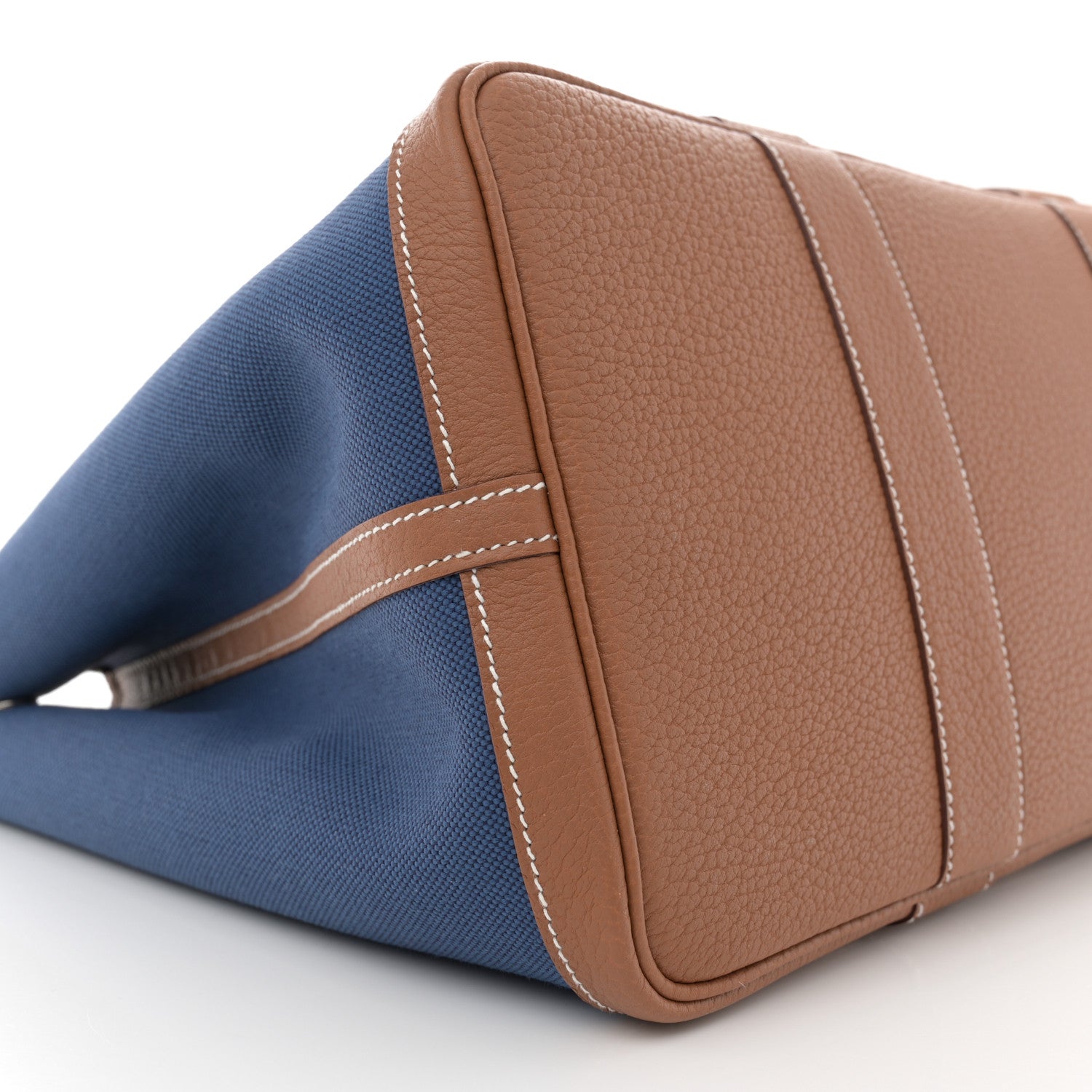 Hermes Toile Militaire Vache Country Garden Party Tote 36 MM Bleu France Gold 9 of 10