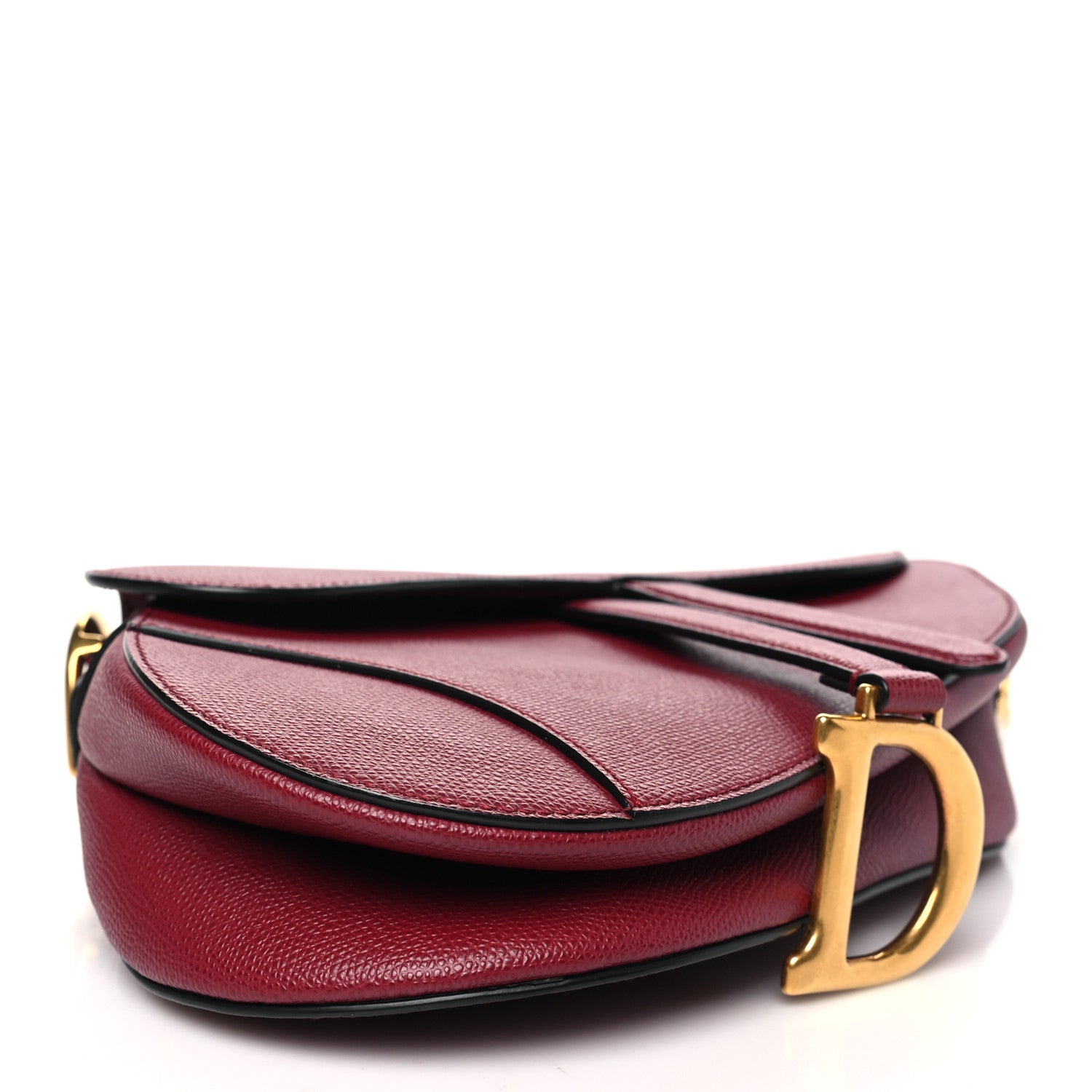 Christian Dior Grained Calfskin Saddle Bag Red 4 of 11