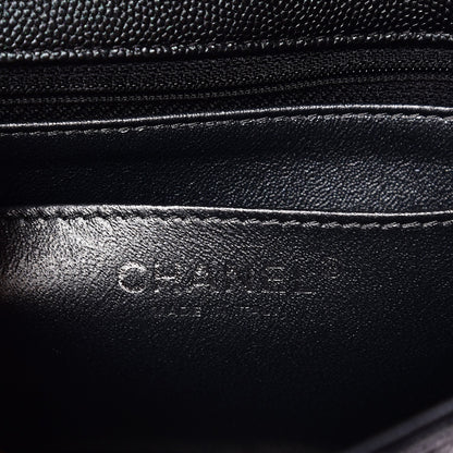 Chanel Iridescent Caviar Chevron Quilted Mini Rectangular Flap Black 6 of 10
