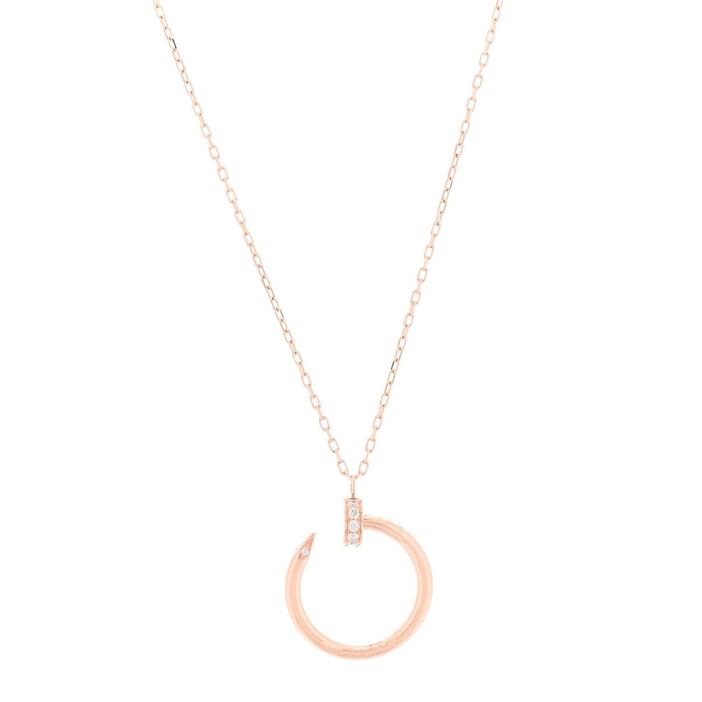 18K Pink Gold Diamond Juste Un Clou Pendant Necklace