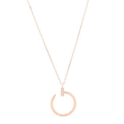 Cartier 18K Pink Gold Diamond Juste Un Clou Pendant Necklace 1 of 5